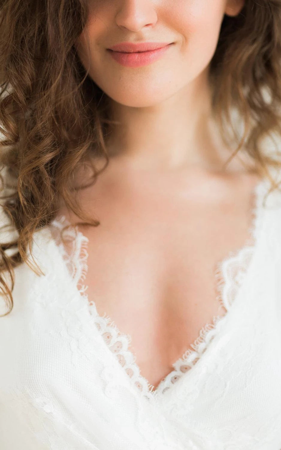 A-Line Sleeveless V-Neck Lace Satin Weddig Dress