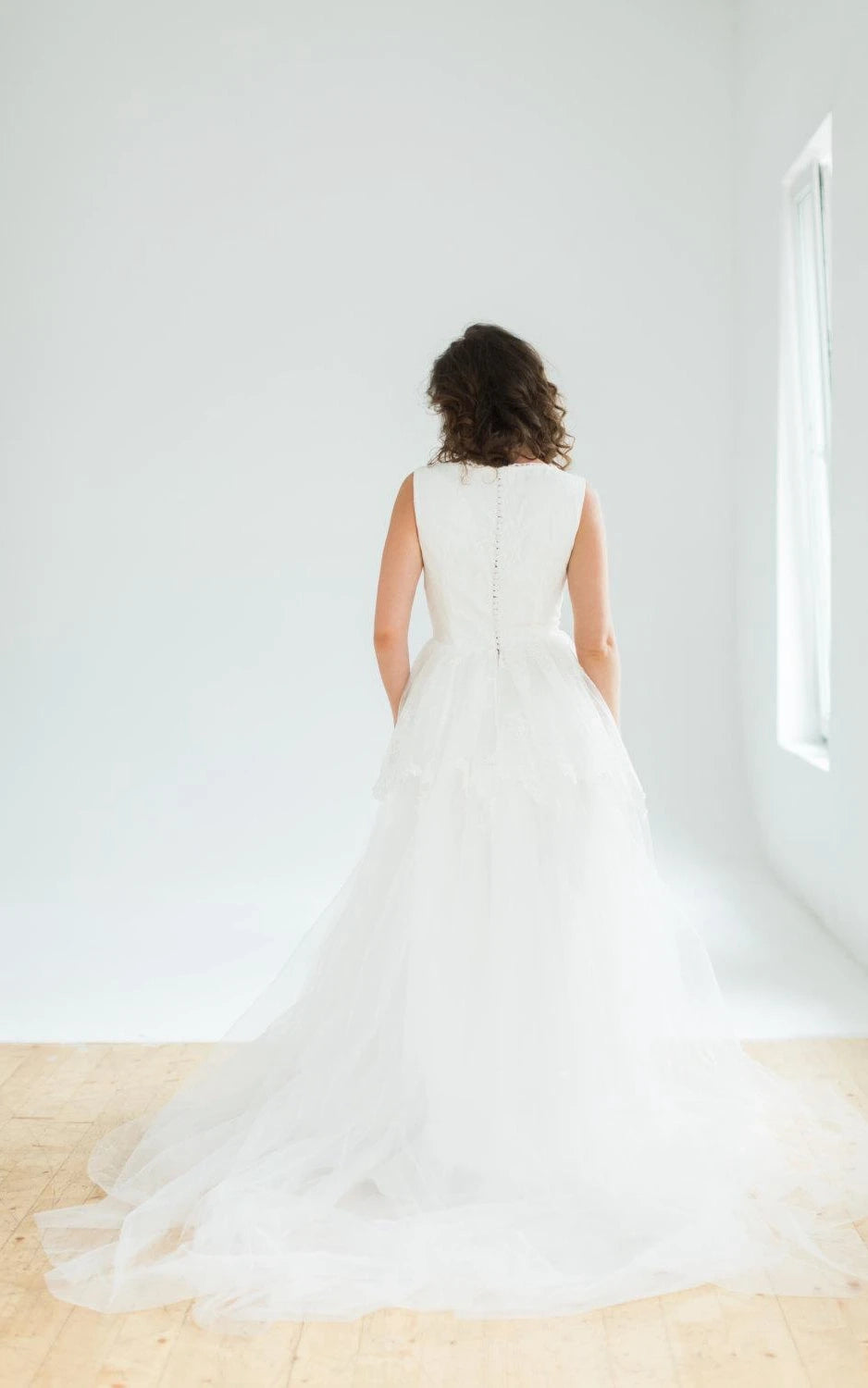 A-Line Sleeveless V-Neck Lace Satin Weddig Dress