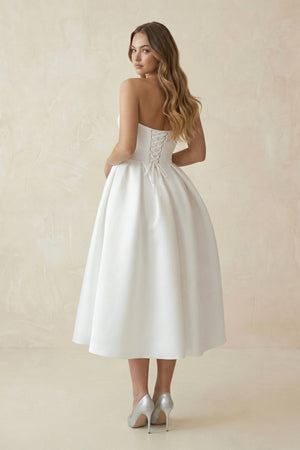 Short Satin Sweetheart Tea-length Bridal Dress for Casual Wedding – Wedding Dresses by KissProm | Available at KissProm