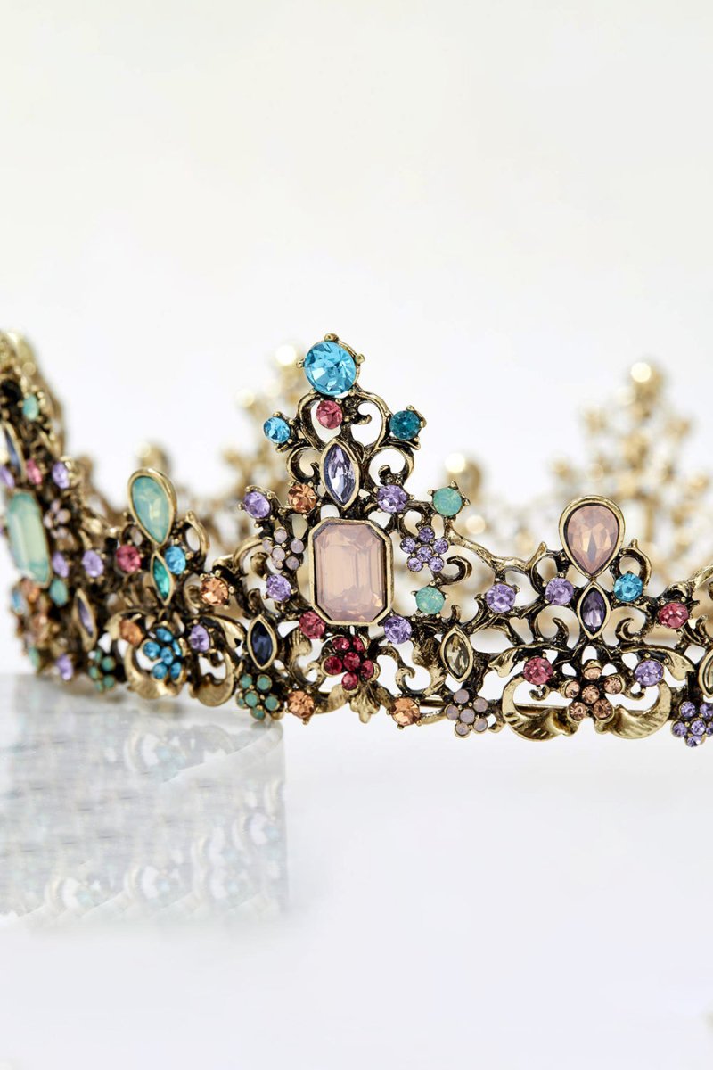 Baroque Colorful Crystal Crown - KissProm