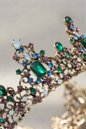 Baroque Colorful Crystal Crown - KissProm
