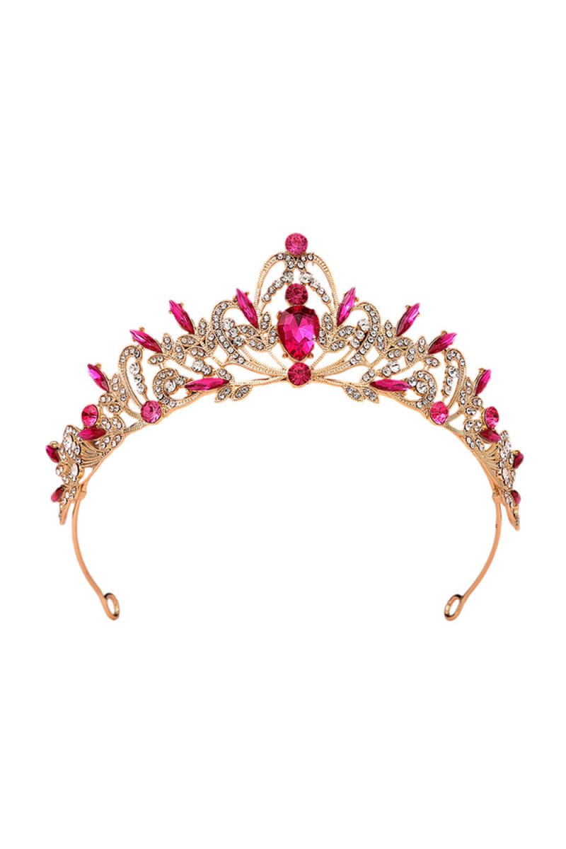 Baroque Pink Rhinestone Tiara - KissProm