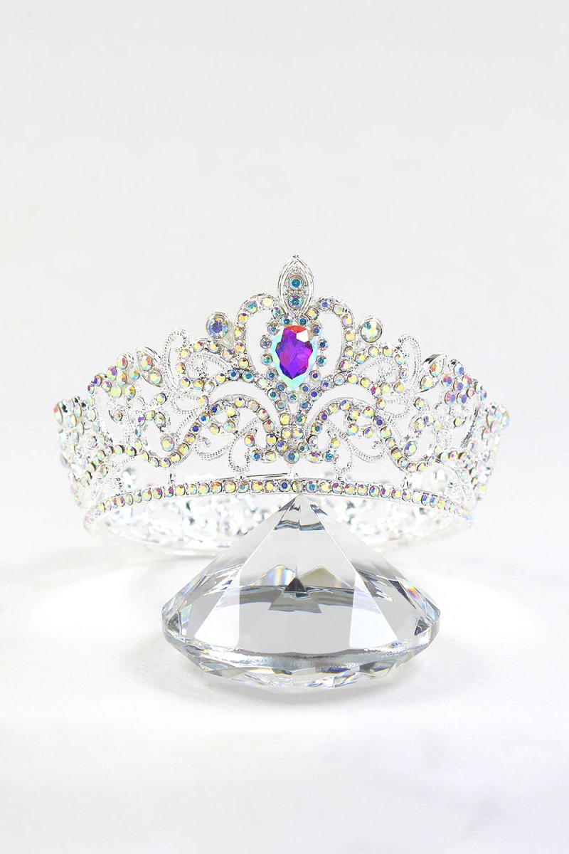 Baroque Silver Colorful Crystal Crown - KissProm