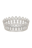 Baroque Silver Sparkly Crystal Crown - KissProm