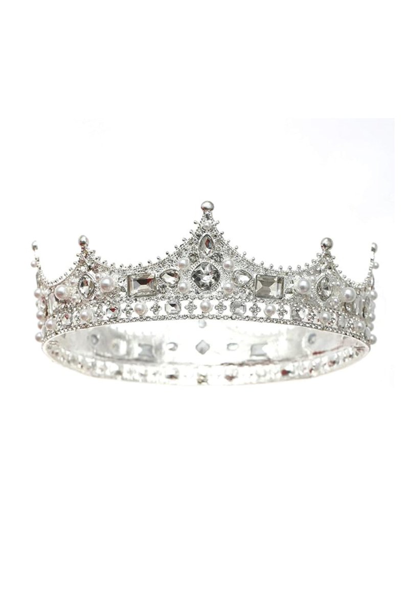 Baroque Vintage Crystal Pearl Crown - KissProm