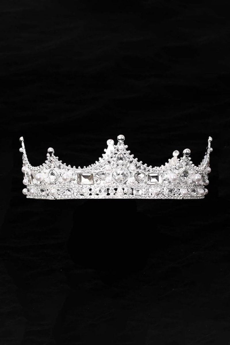 Baroque Vintage Crystal Pearl Crown - KissProm