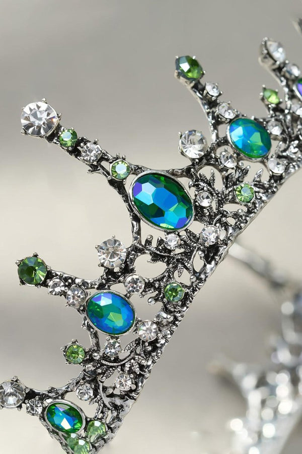 Baroque Wedding Green Aurora Borealis Tiaras - KissProm