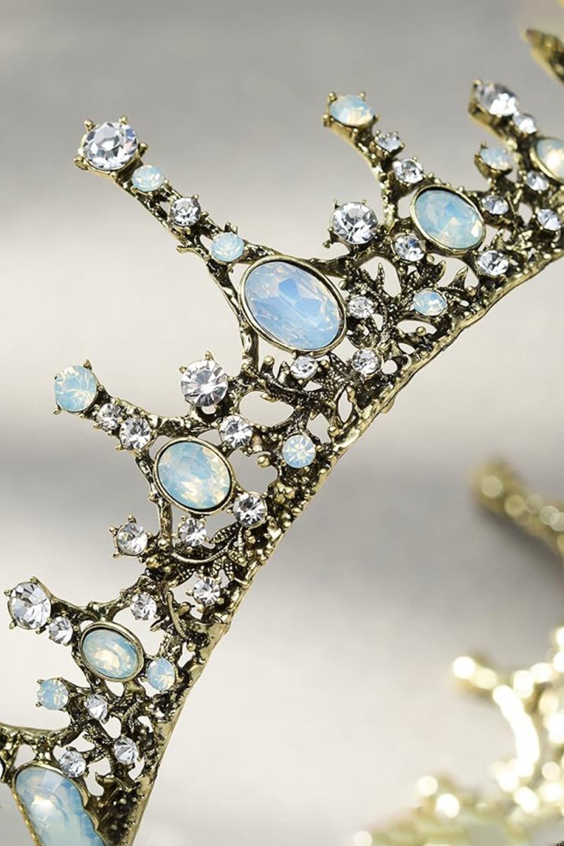 Baroque Wedding Green Aurora Borealis Tiaras - KissProm