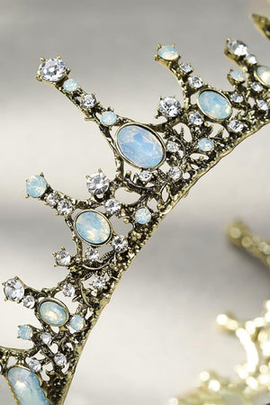 Baroque Wedding Green Aurora Borealis Tiaras - KissProm