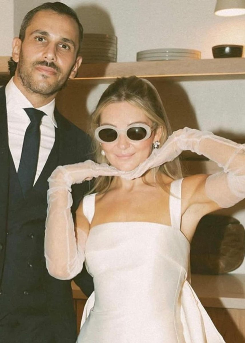 Yvaine | Square Neck White Satin Short Wedding Dress with Bow Back and Veil