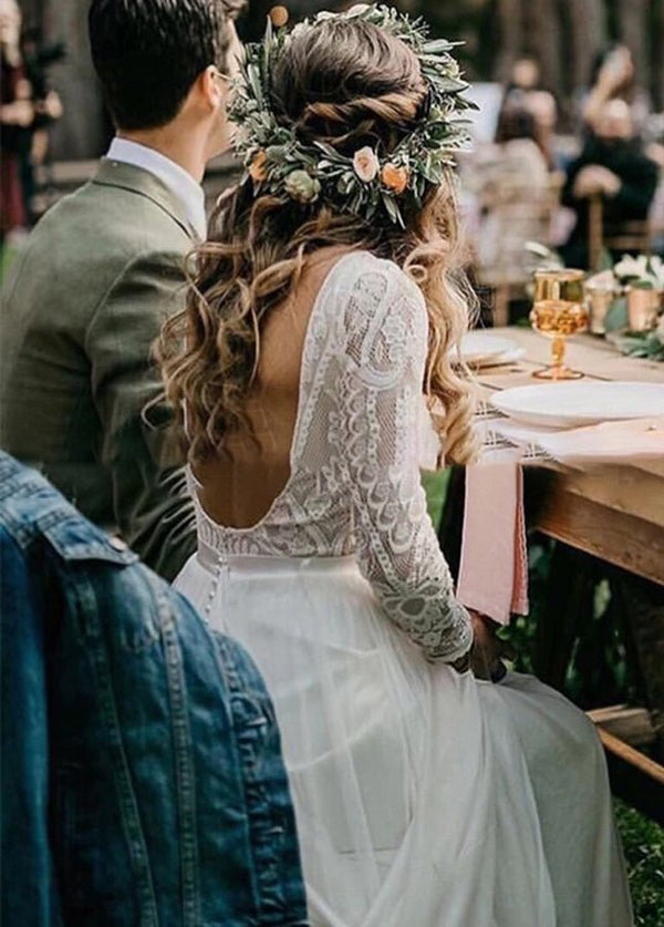 lace beach wedding dresses open back Enchanting High-Low Beach Lace Corset Wedding Dress