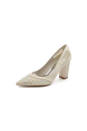 Beaded Wedding Shoes with Rhinestone - KissProm