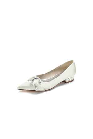 Beading Pointed Toe Kitten Heels - KissProm
