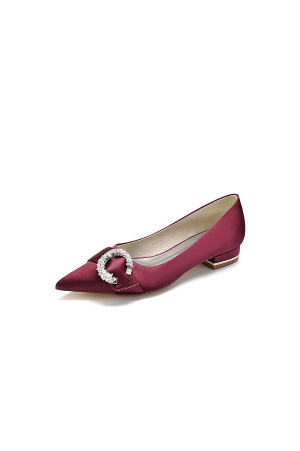 Beading Pointed Toe Kitten Heels - KissProm