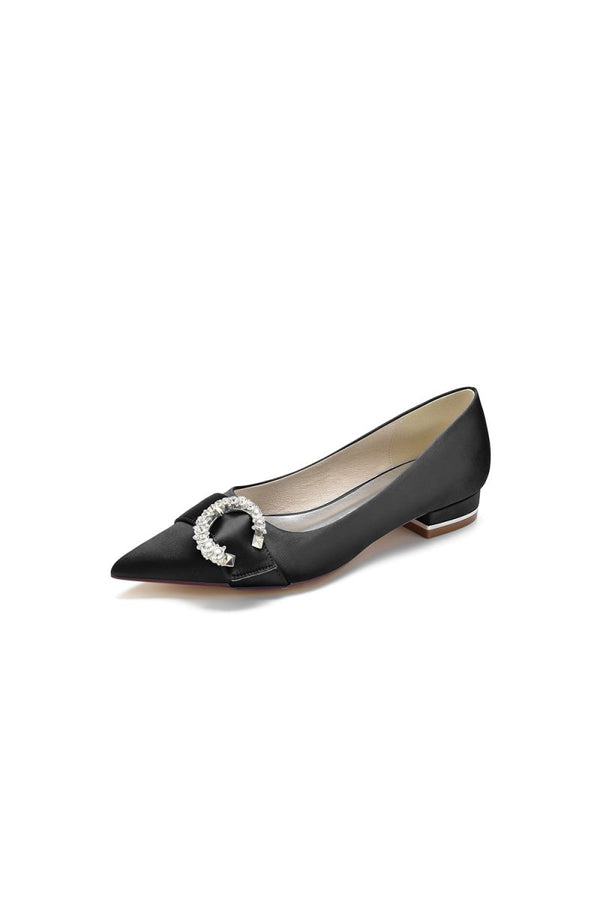 Beading Pointed Toe Kitten Heels - KissProm