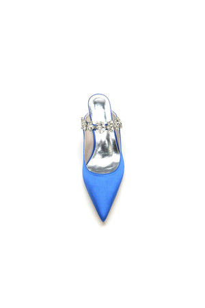 Beading Pointed Toe Rhinestone High Heels - KissProm