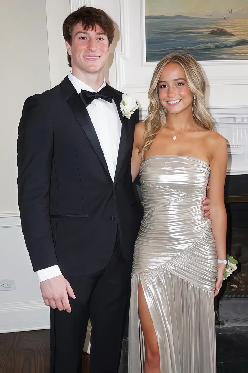 KissProm-Bellisa Silver Mermaid Strapless Metallic Long Prom Dresses with Pleats