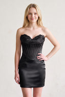 Black Aqua - Sheath Sweetheart Corset Homecoming Dresses with Appliques | KISSPROM
