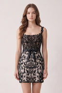 Black Bodycon Off the Shoulder Beaded Appliques Homecoming Dresses with Bow | KISSPROM