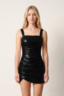 Black Bodycon Square Neck Sequins Mini Homecoming Dresses | KISSPROM