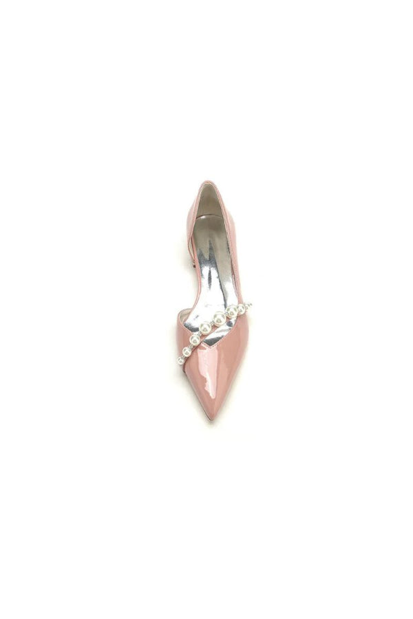 Black High Heels with Pearl and Rhinestone Embellishments - KissProm