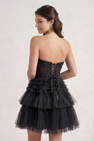 Black Ivy| A Line Sweetheart Homecoming Dress with Ruffles (2) | KISSPROM