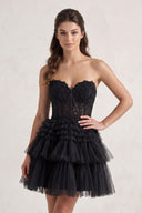Black Ivy| A Line Sweetheart Homecoming Dress with Ruffles | KISSPROM