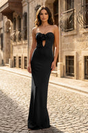 Red Sweetheart Satin Mermaid Long Prom Dress - KissProm