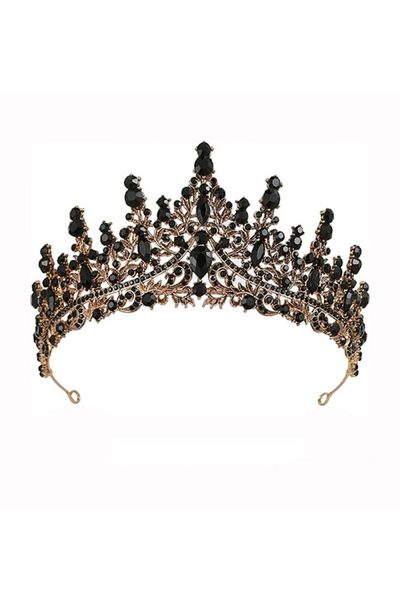 Black Rhinestone Crown - KissProm