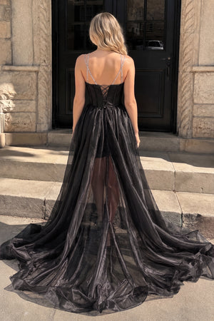 Black Bodycon Sweetheart Satin Short Homecoming Dress with Beading - KISSPROM