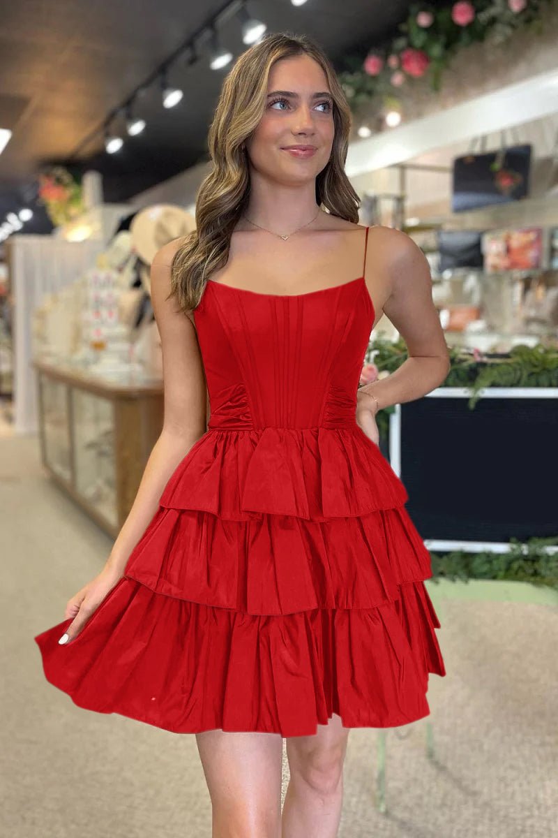 homecoming dress shopping Simple A Line Cross Back Yellow Homecoming Dress with Pockets PD280 US0 / Yellow main image 1