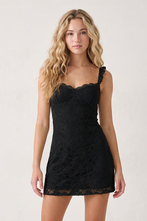 Black Sweetheart Lace Sheath Mini Homecoming Dress with Lace-Up Back (3) | KISSPROM