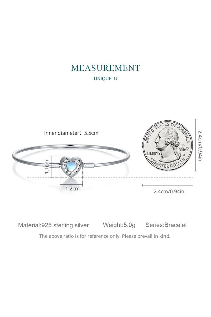 Blue Heart Moonstone Bracelet Perfect Gift - KissProm