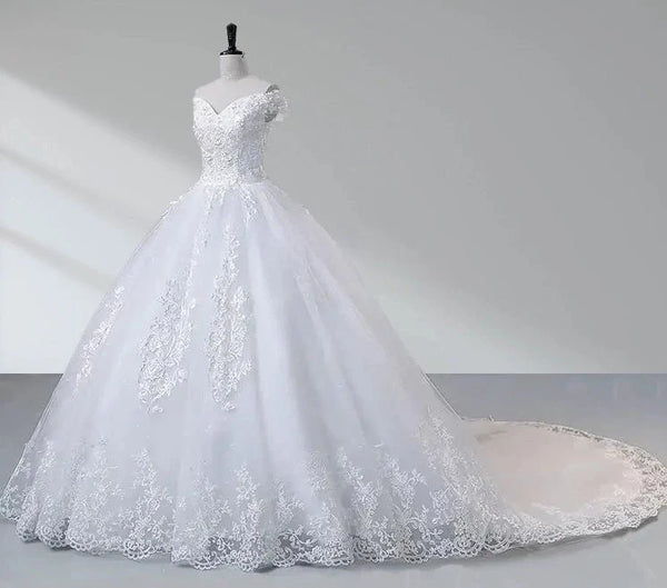 Royal Blue Lace Off the Shoulder Quinceanera Dresses with Flowers