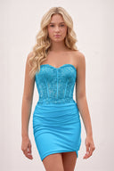 Blue Sheath Sweetheart Tight Mini Homecoming Dresses | KISSPROM