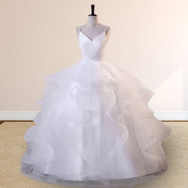 Maelle | Royal Blue Spaghetti Strap Quinceanera Dresses V-neck with Ruffles