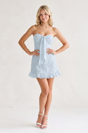 Blue Sweetheart Embroidered Tulle Ruffled A-Line Homecoming Dress (3) | KISSPROM