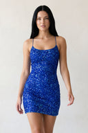 Royal Blue Bodycon Short Royal Blue
Scoop Neck Sequins Mini Party Dresses-KISSPROM