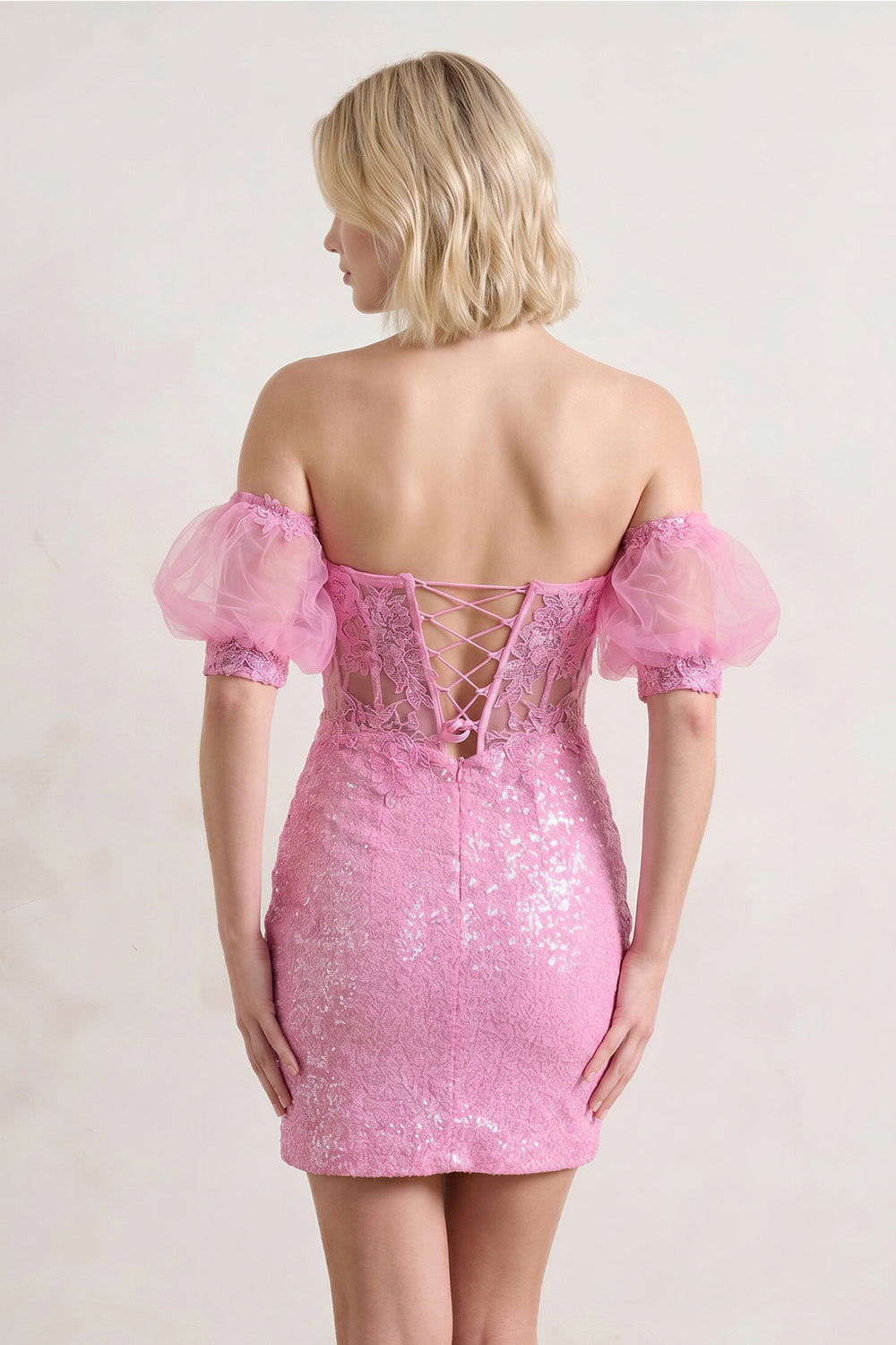 Bodycon Sparkly Sequin Strapless Short Homecoming Dress with Split - Kissprom
