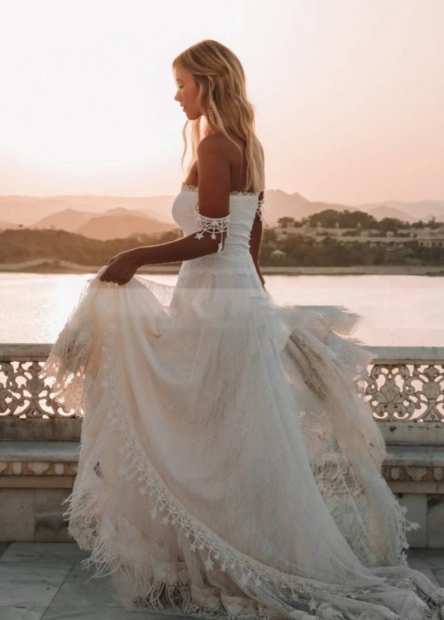Bohemia Star tassel Chic Lace Wedding Dress Bohemia Star tassel Chic Lace Wedding Dress