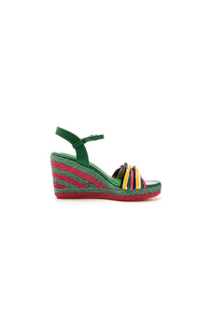 Bohemian Open Toe Platform Sandals Woven Straw Wedges - KissProm