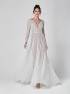 Frayah | Bohemian A - Line Sparkly Sequined Luxury Wedding Dresses - KissProm