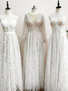 Frayah | Bohemian A - Line Sparkly Sequined Luxury Wedding Dresses - KissProm