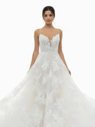 Boho White A - Line Lace Appliques Wedding Dress - KissProm