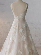 Boho White A - Line Lace Appliques Wedding Dress - KissProm