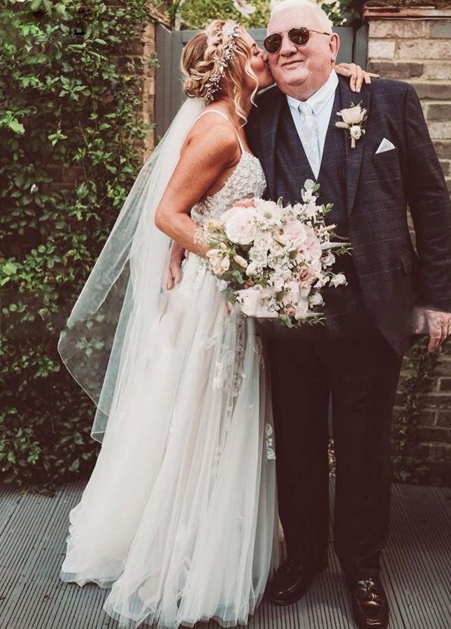 Boho Lace Wedding Dresses A Line Princess