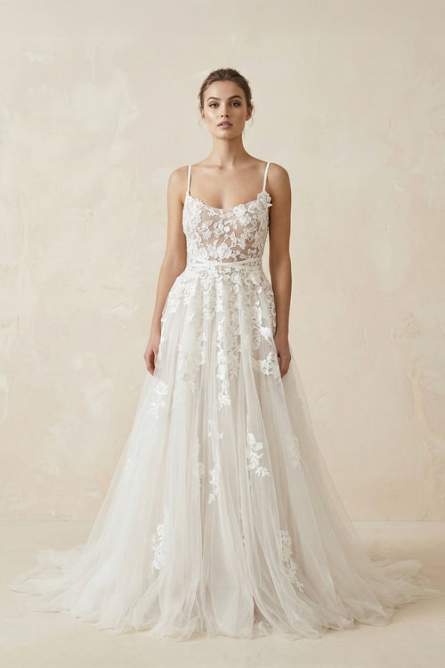 Boho Lace Wedding Dresses A Line Princess – Wedding Dresses by KissProm | Available at KissProm