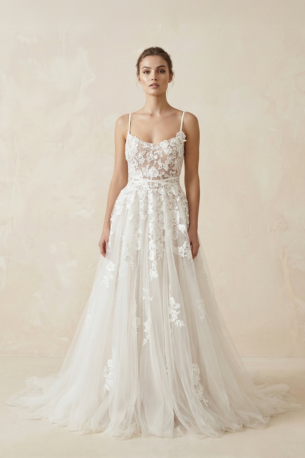 boho embroidered wedding dress KissProm Lace Dresses A Line Princess, Diamond White / 4 Universal She’s for the bride Size:70L Bow-tie Off-Shoulder Bridesmaid Dress