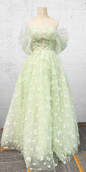 Boho A-Line Sweetheart Green Floor-Length Quinceanera Dress