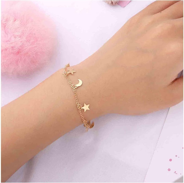 Boho Star Moon Gold Crescent Bracelets - KissProm